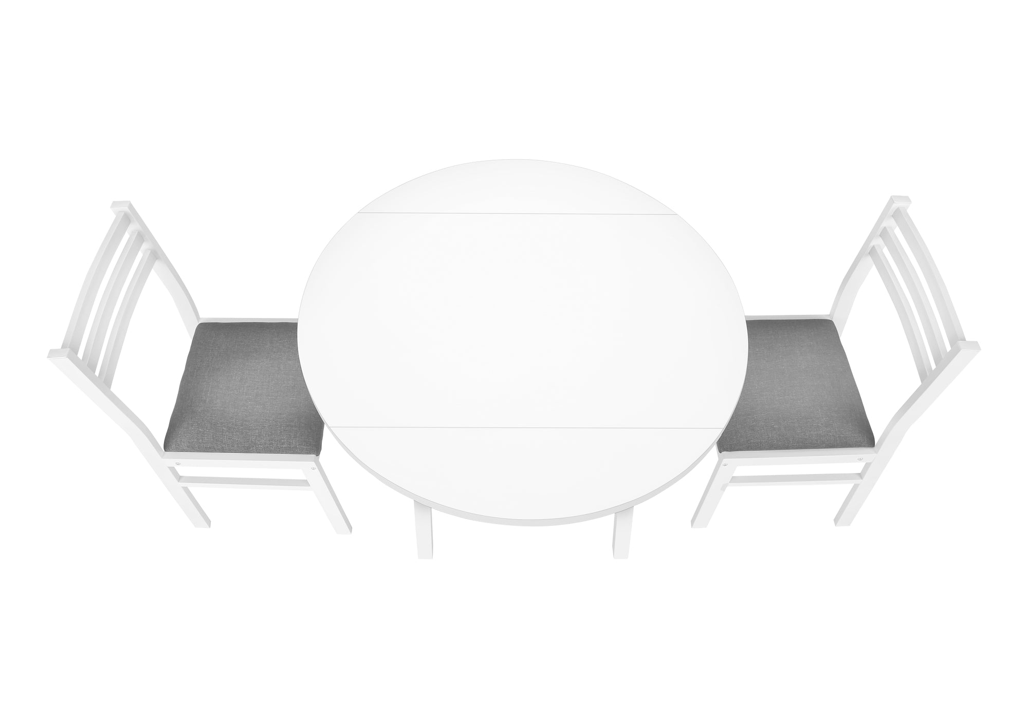 DINING SET - 3PCS SET / WHITE TOP / WHITE METAL