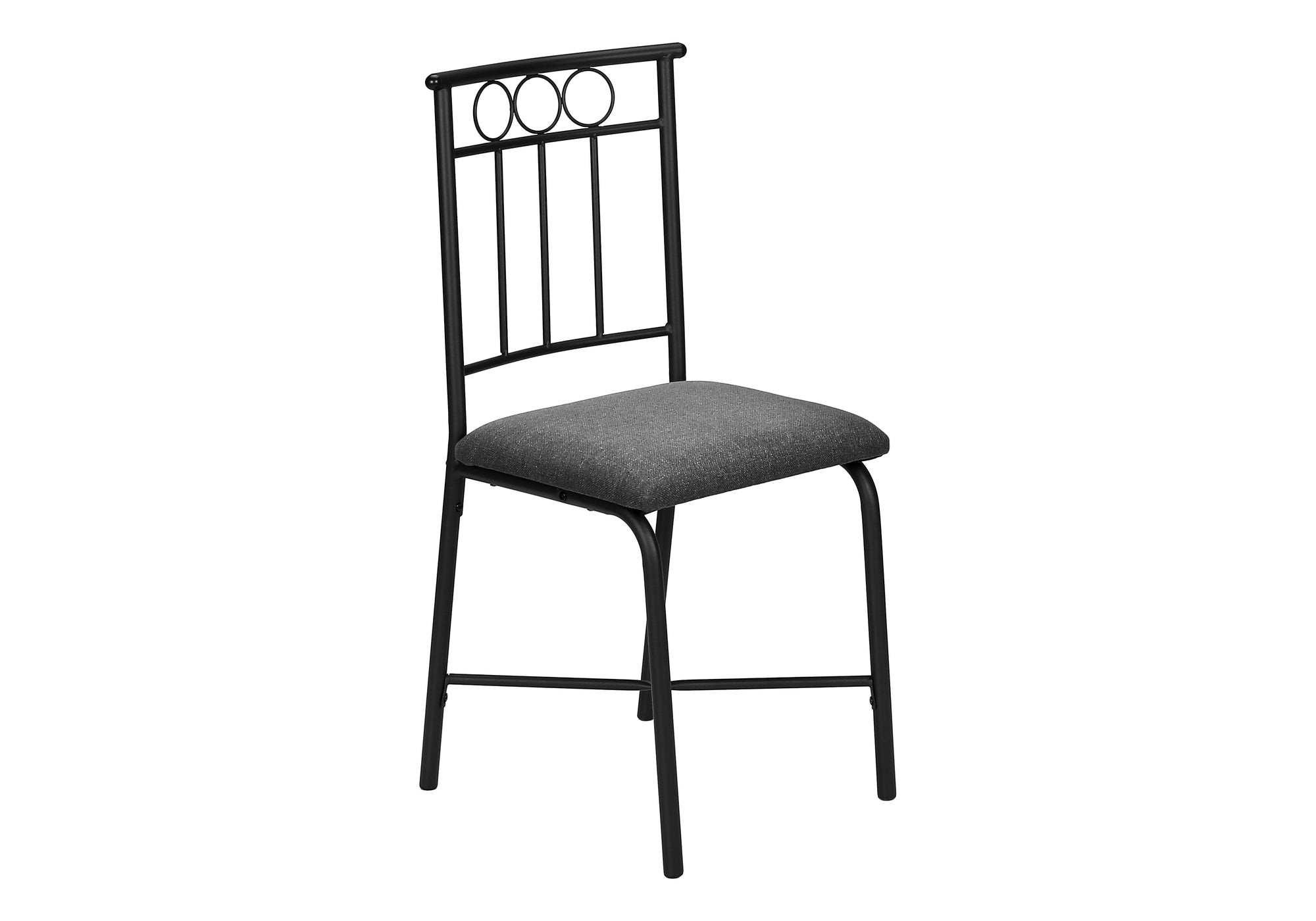 DINING SET - 5PCS SET / WHITE MARBLE TOP / BLACK METAL