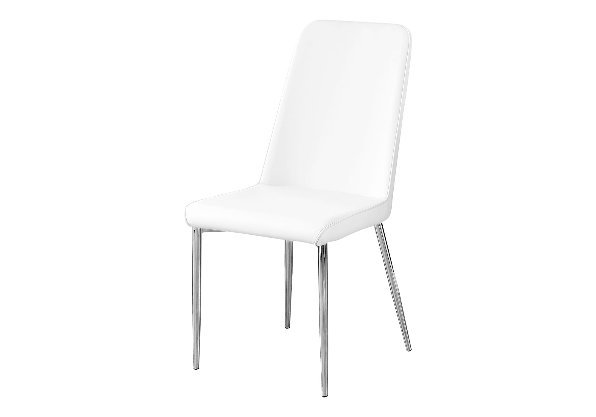 DINING CHAIR - 2PCS / 37""H / WHITE LEATHER-LOOK / CHROME