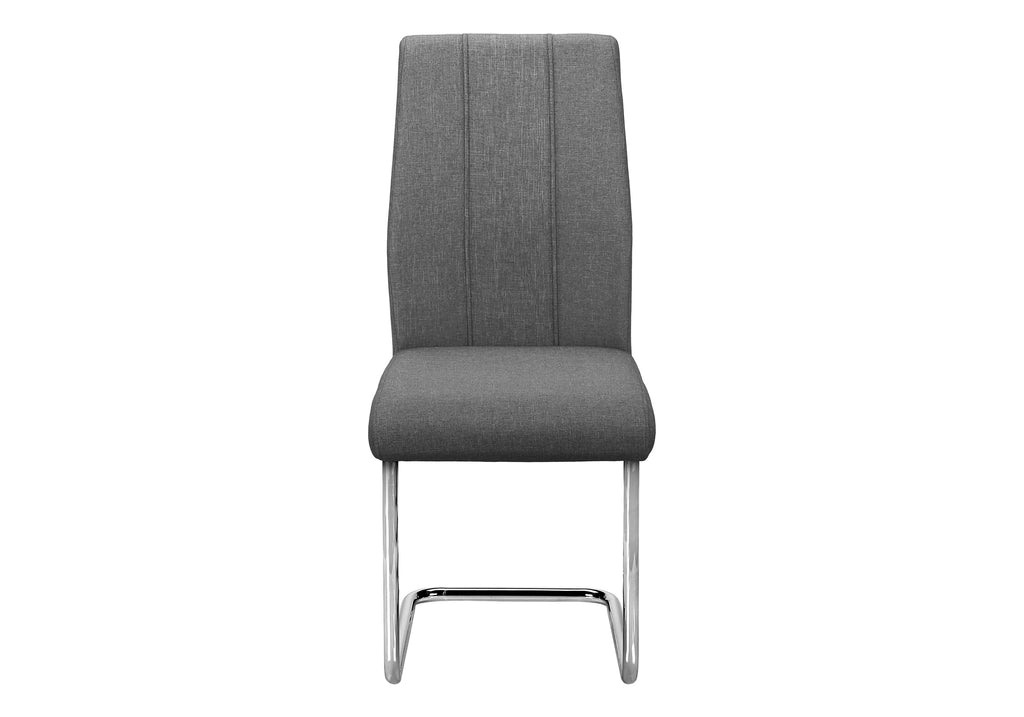 DINING CHAIR - 2PCS / 39""H / GREY FABRIC / CHROME