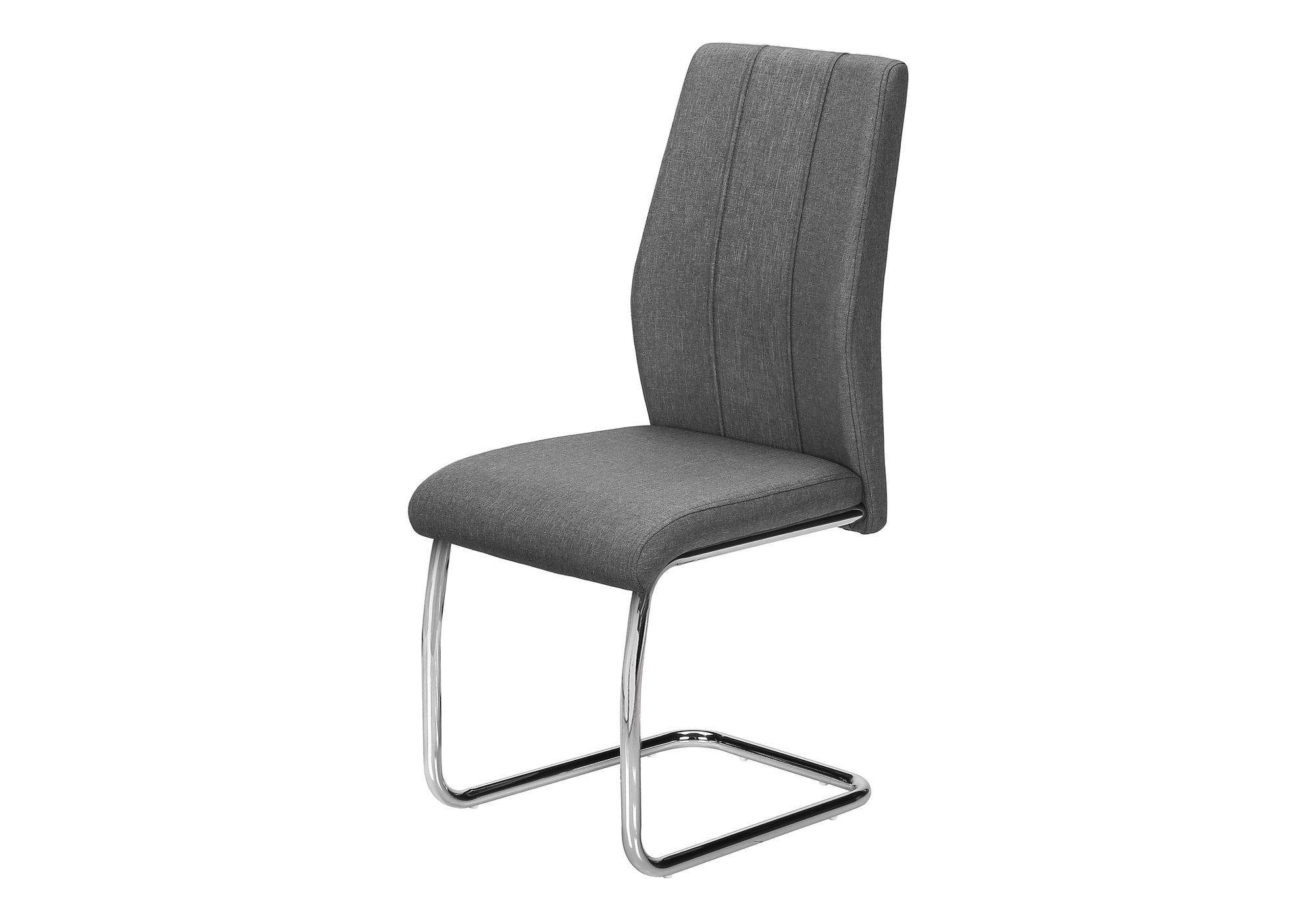 DINING CHAIR - 2PCS / 39""H / GREY FABRIC / CHROME