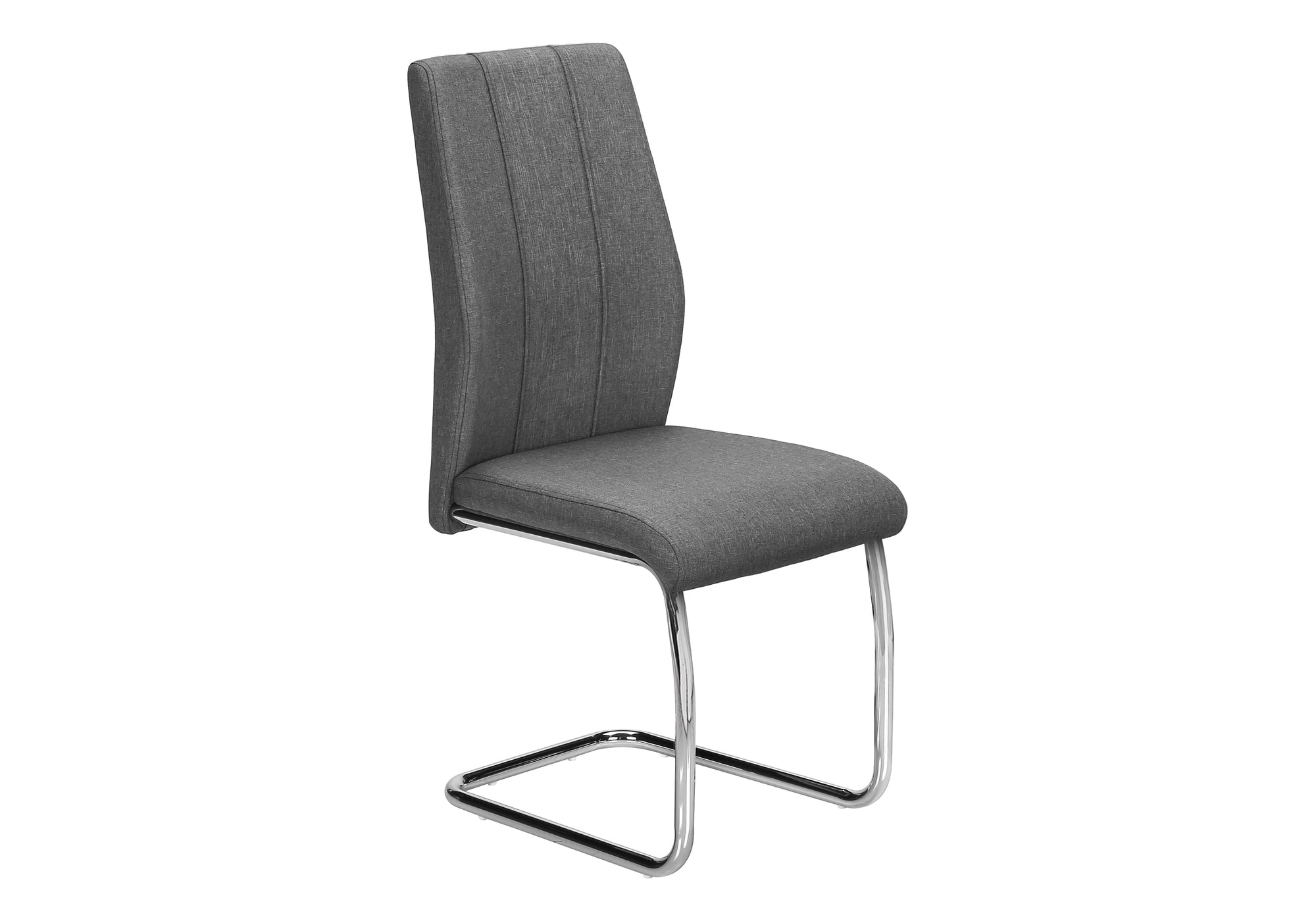DINING CHAIR - 2PCS / 39""H / GREY FABRIC / CHROME