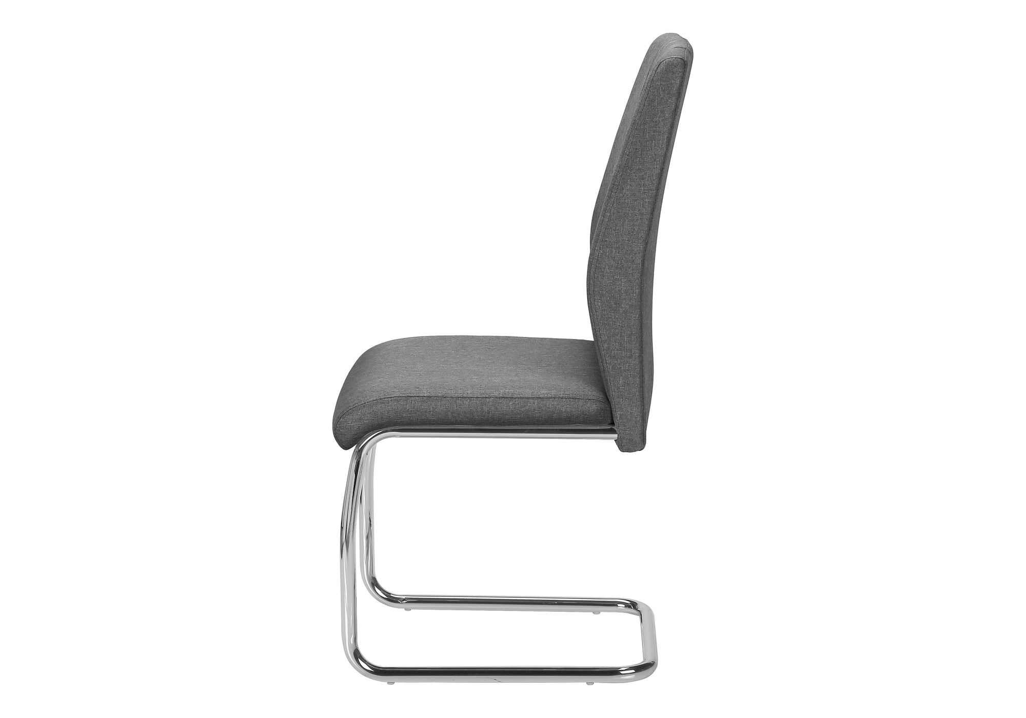 DINING CHAIR - 2PCS / 39""H / GREY FABRIC / CHROME