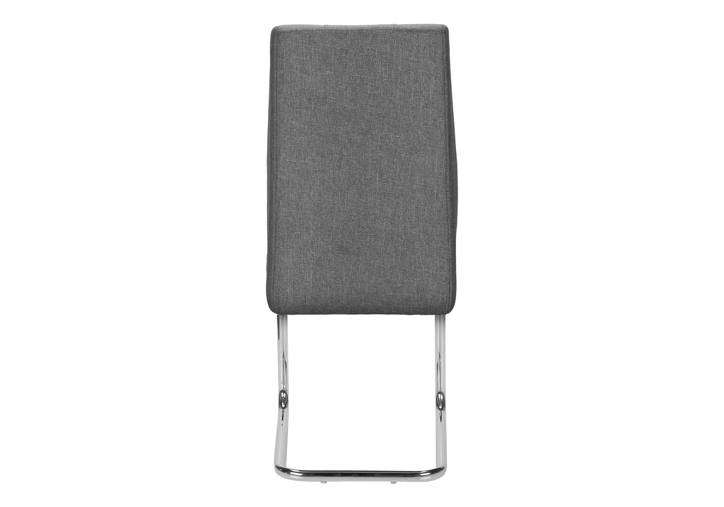 DINING CHAIR - 2PCS / 39""H / GREY FABRIC / CHROME
