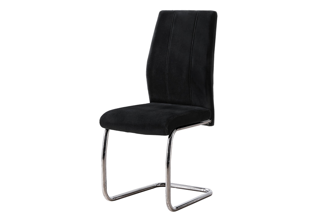 DINING CHAIR - 2PCS / 39""H / BLACK VELVET / CHROME