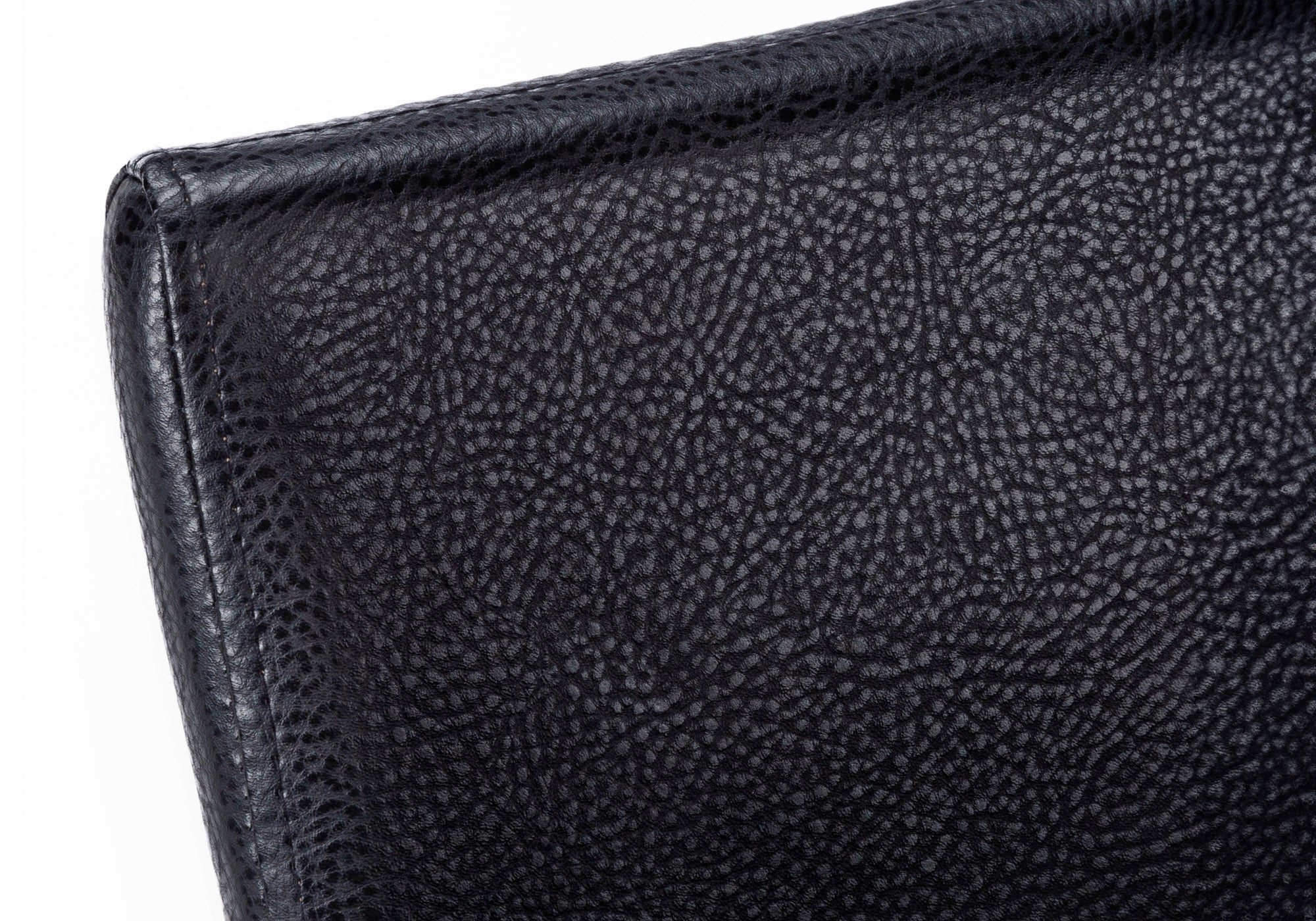 DINING CHAIR - 2PCS / 38""H / BLACK LEATHER-LOOK / BLACK