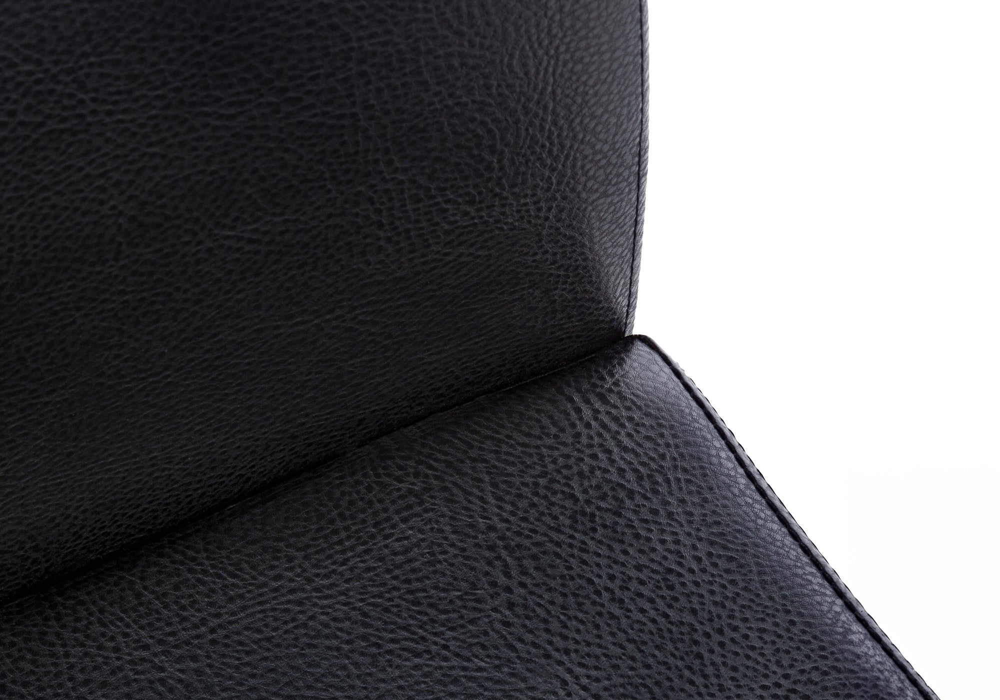 DINING CHAIR - 2PCS / 38""H / BLACK LEATHER-LOOK / BLACK