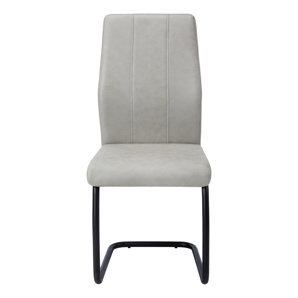 DINING CHAIR - 2PCS / 39""H / GREY FABRIC / BLACK METAL