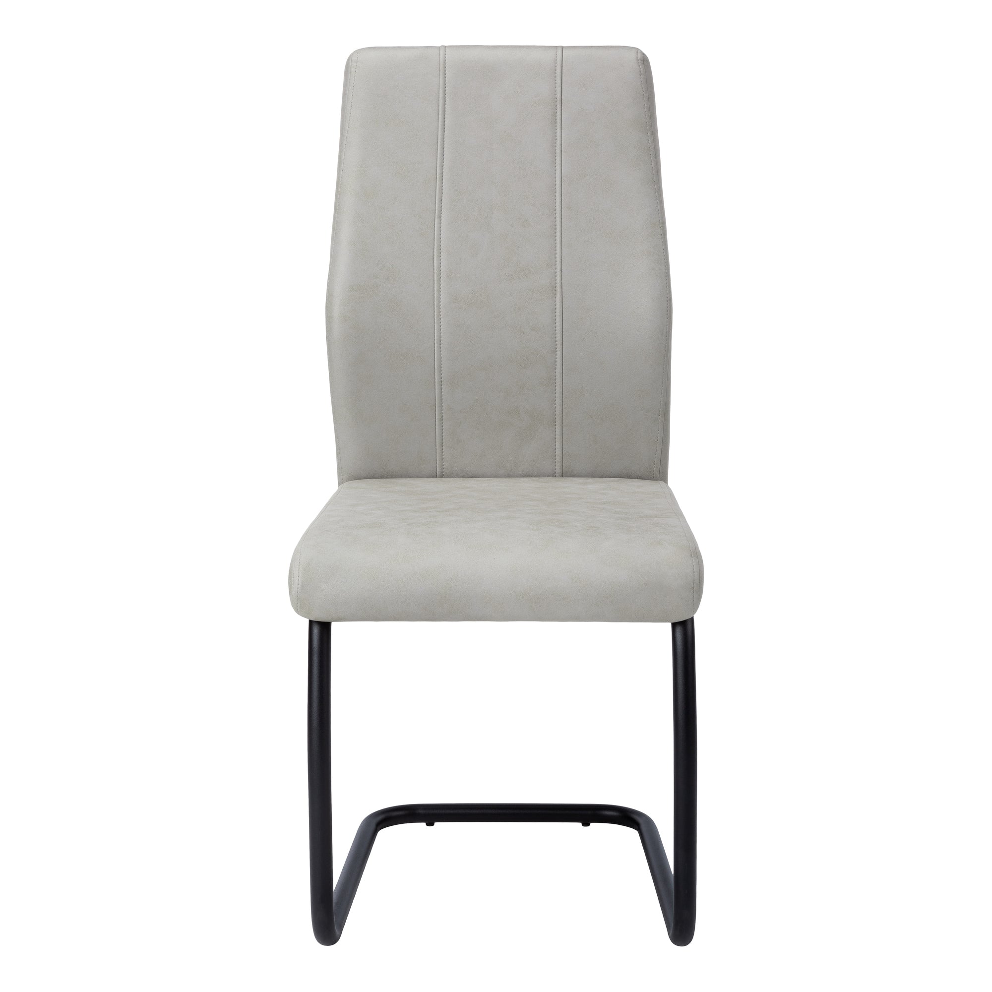 DINING CHAIR - 2PCS / 39""H / GREY FABRIC / BLACK METAL