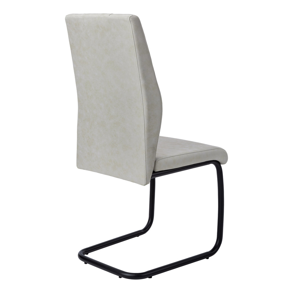 DINING CHAIR - 2PCS / 39""H / GREY FABRIC / BLACK METAL