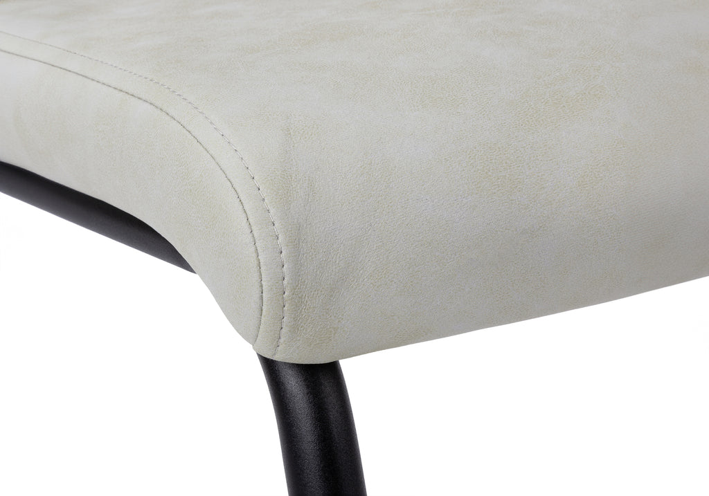 DINING CHAIR - 2PCS / 39""H / GREY FABRIC / BLACK METAL