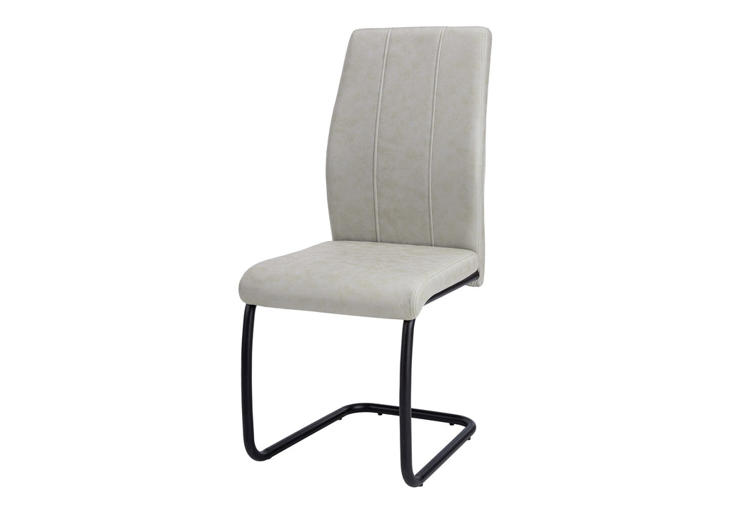 DINING CHAIR - 2PCS / 39""H / GREY FABRIC / BLACK METAL