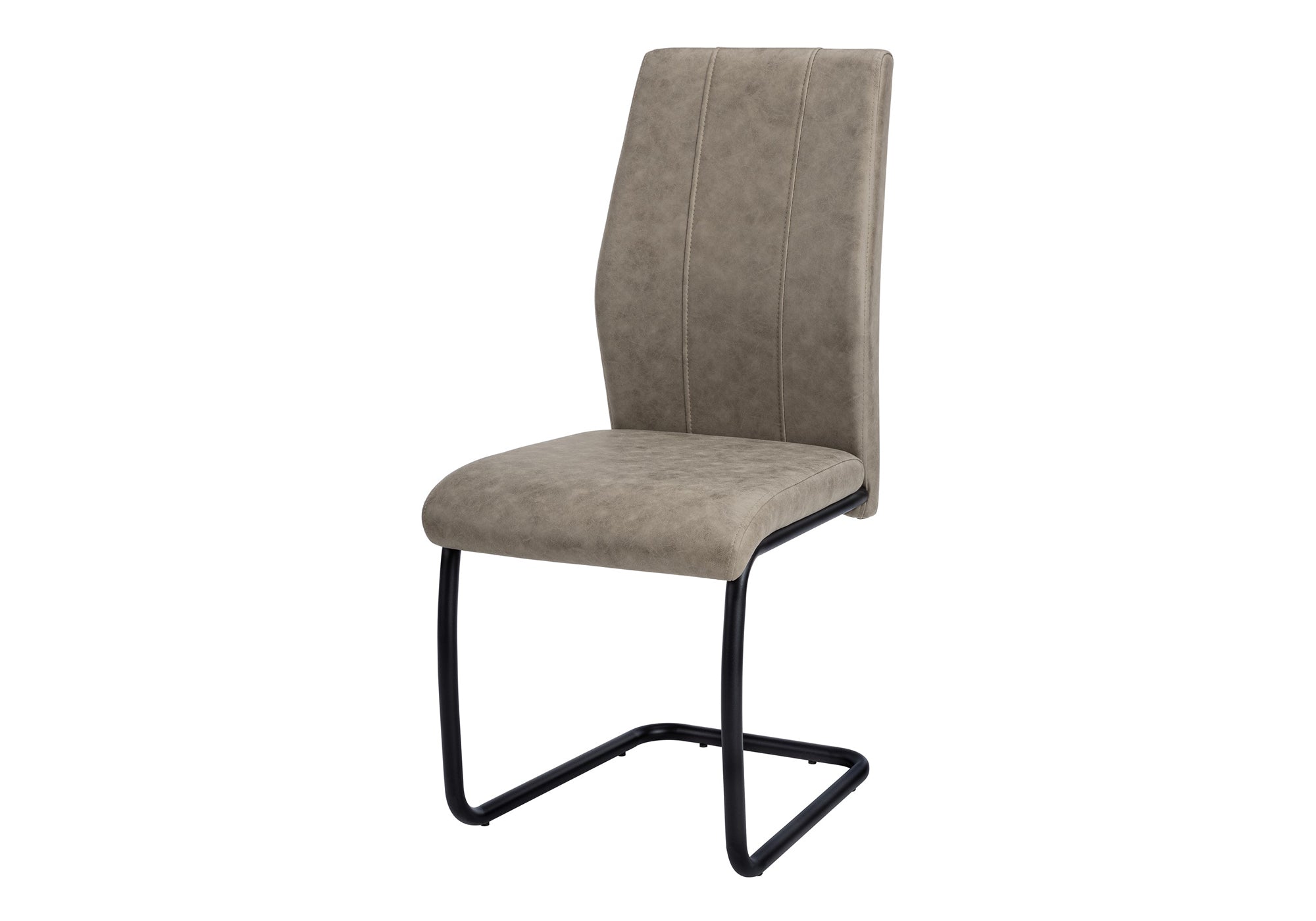 DINING CHAIR - 2PCS / 39""H / TAUPE FABRIC / BLACK METAL