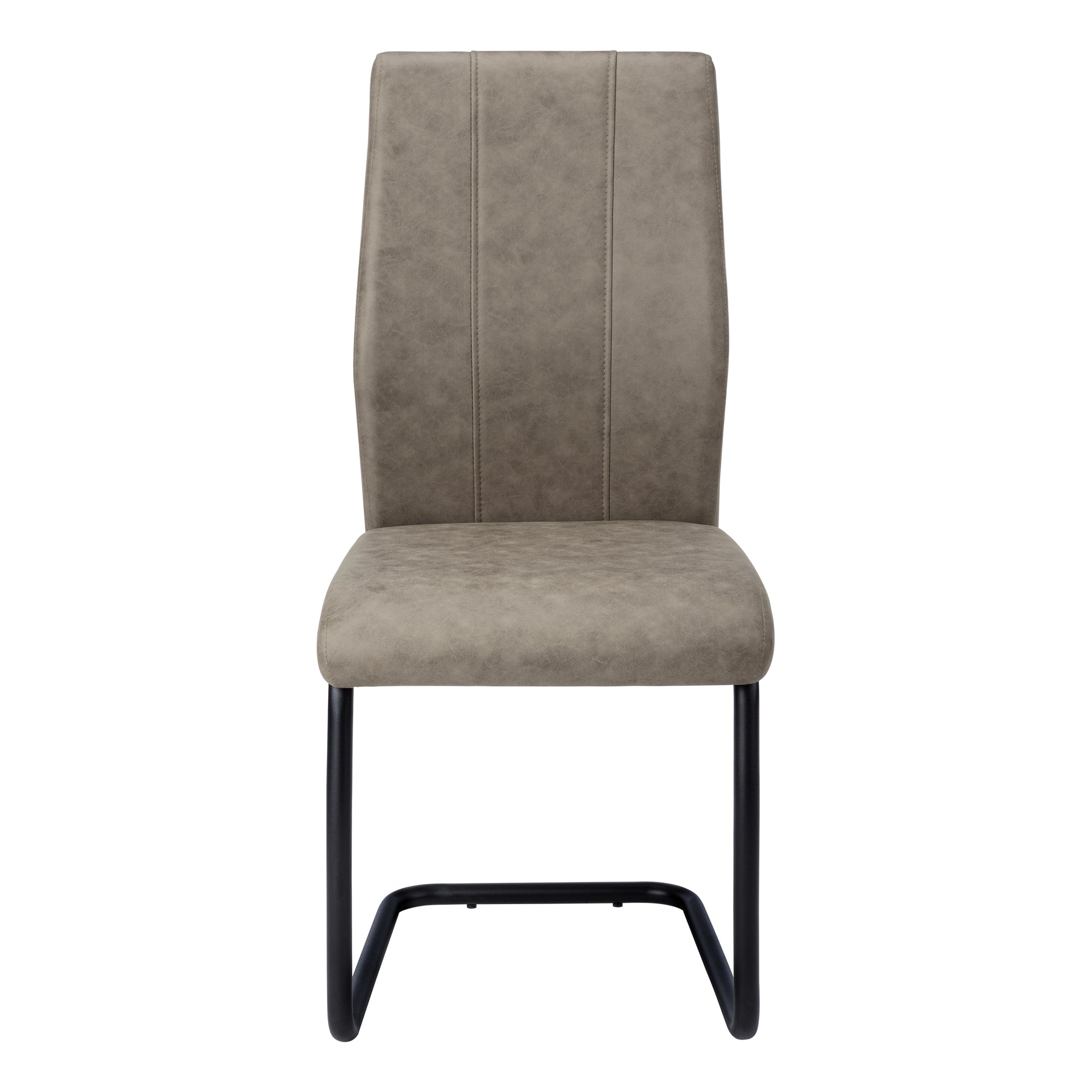 DINING CHAIR - 2PCS / 39""H / TAUPE FABRIC / BLACK METAL