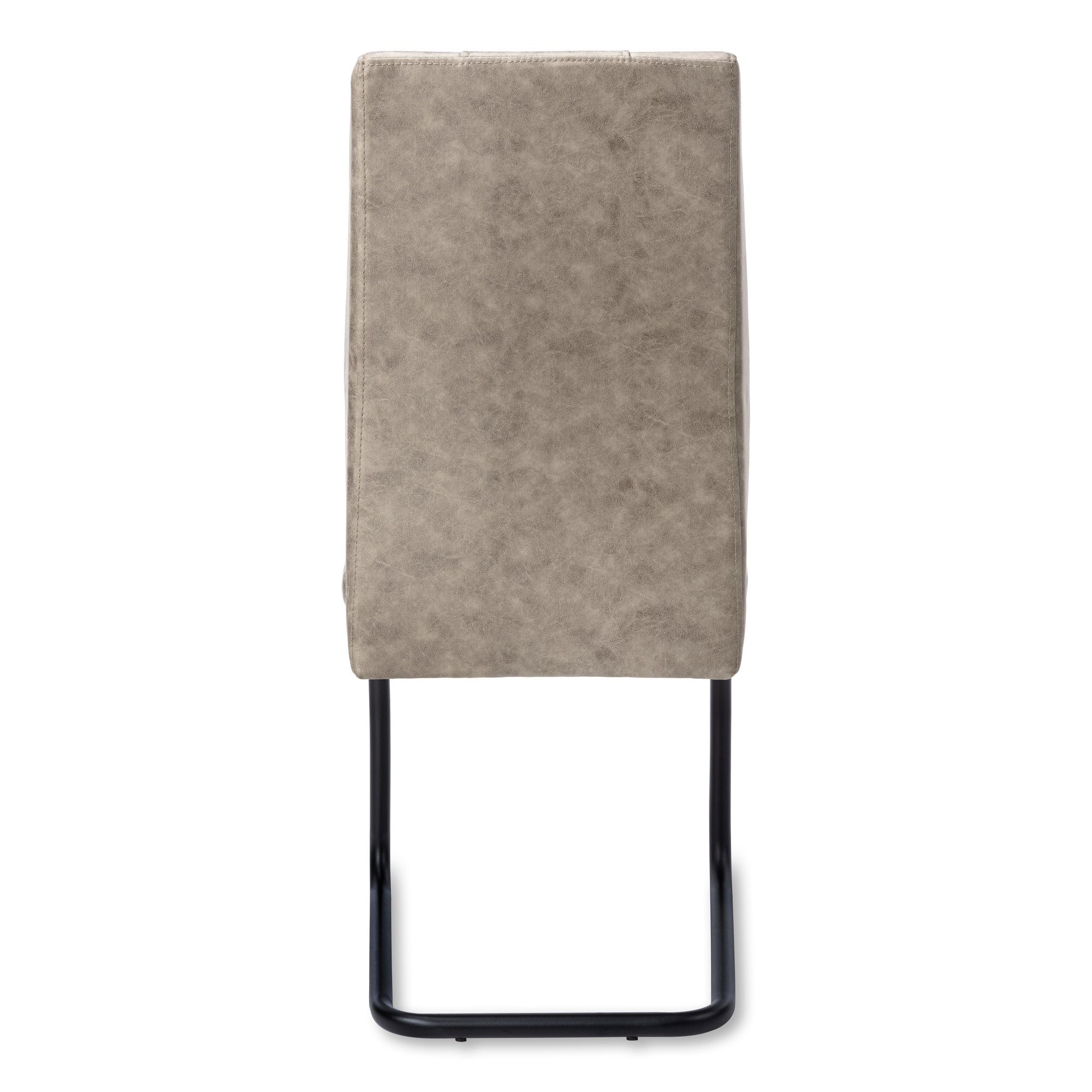 DINING CHAIR - 2PCS / 39""H / TAUPE FABRIC / BLACK METAL