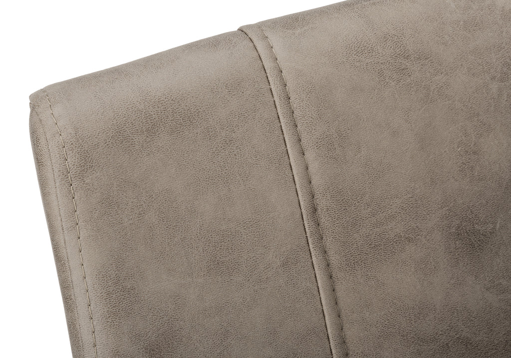 DINING CHAIR - 2PCS / 39""H / TAUPE FABRIC / BLACK METAL