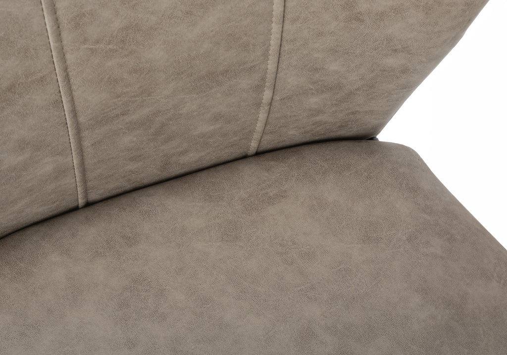 DINING CHAIR - 2PCS / 39""H / TAUPE FABRIC / BLACK METAL