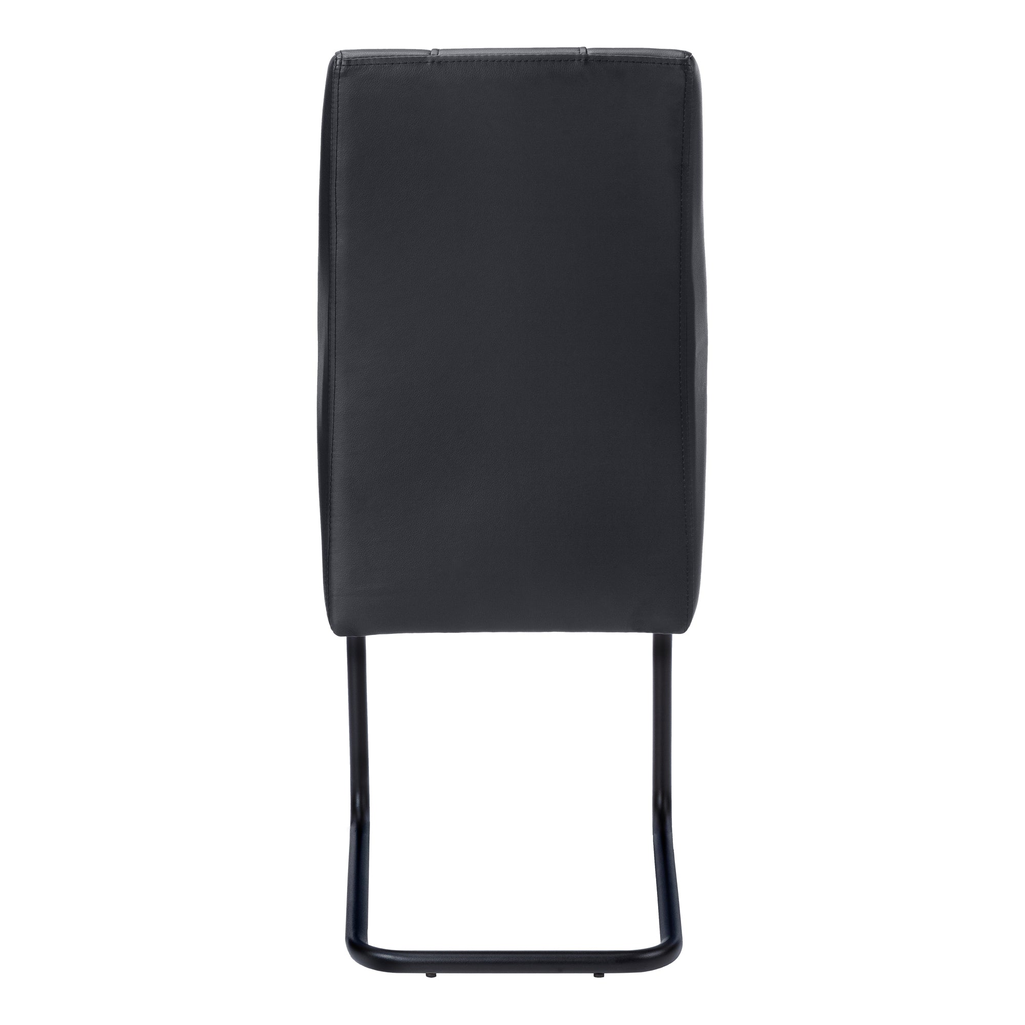 DINING CHAIR - 2PCS / 39""H / BLACK LEATHER-LOOK / METAL