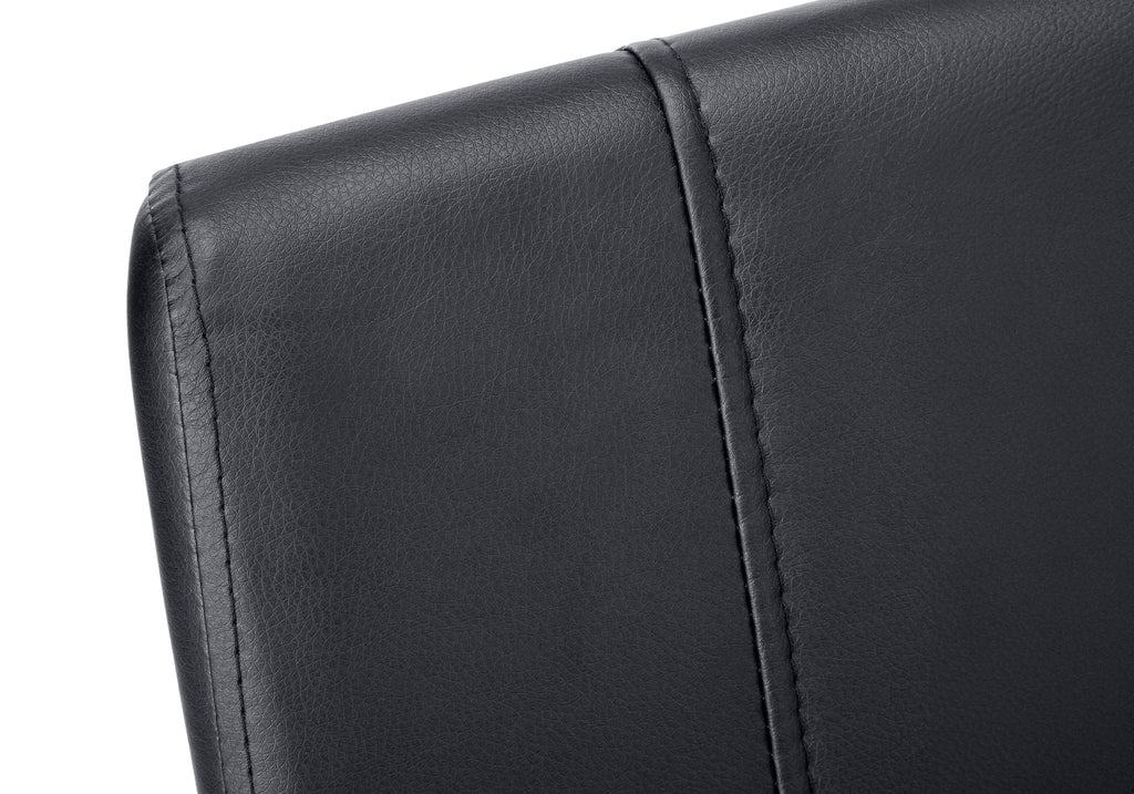 DINING CHAIR - 2PCS / 39""H / BLACK LEATHER-LOOK / METAL