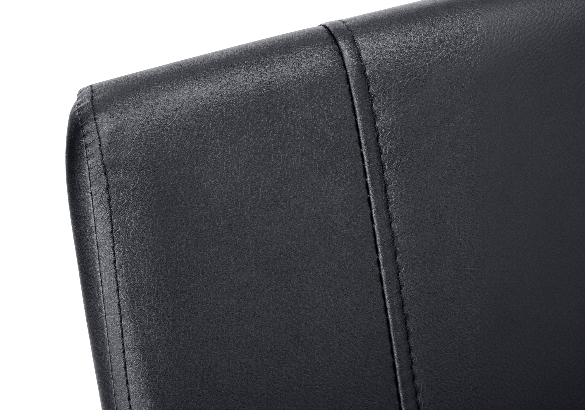 DINING CHAIR - 2PCS / 39""H / BLACK LEATHER-LOOK / METAL