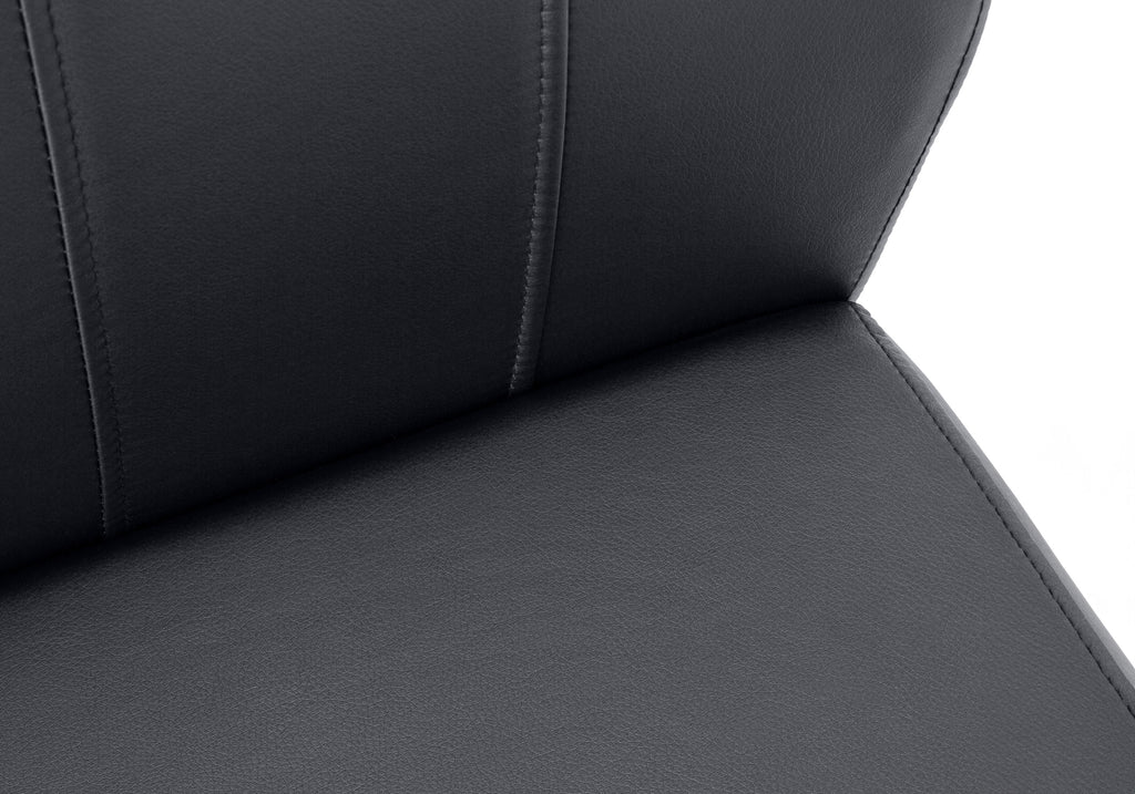 DINING CHAIR - 2PCS / 39""H / BLACK LEATHER-LOOK / METAL