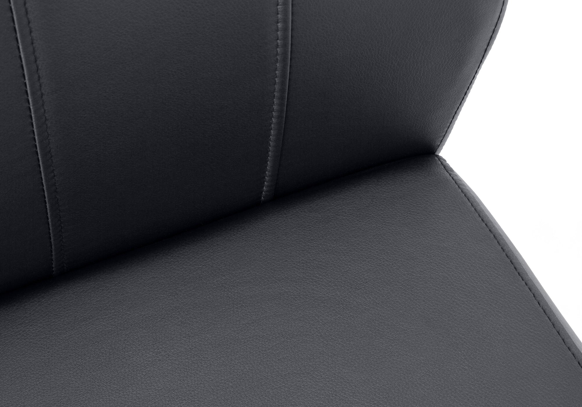 DINING CHAIR - 2PCS / 39""H / BLACK LEATHER-LOOK / METAL