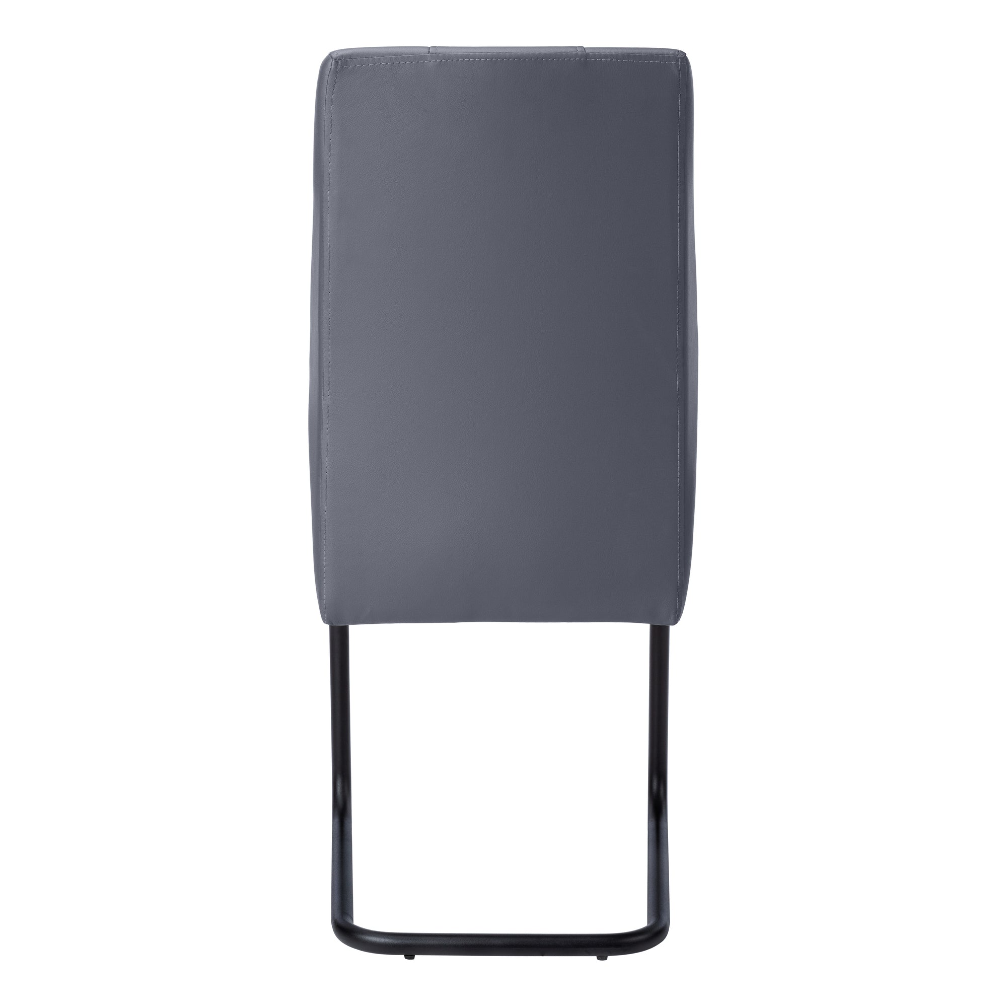 DINING CHAIR - 2PCS / 39""H / GREY LEATHER-LOOK / METAL