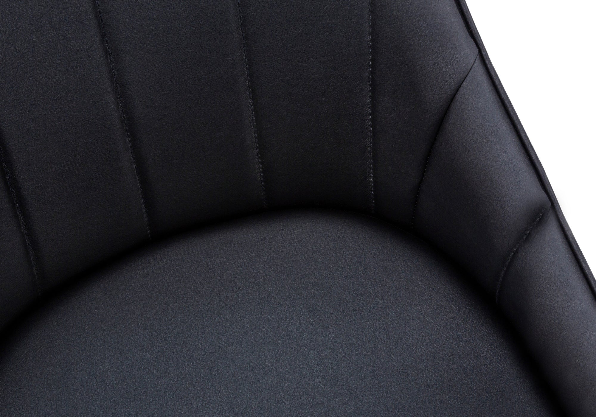 DINING CHAIR - 2PCS / 33""H / BLACK LEATHER-LOOK / BLACK