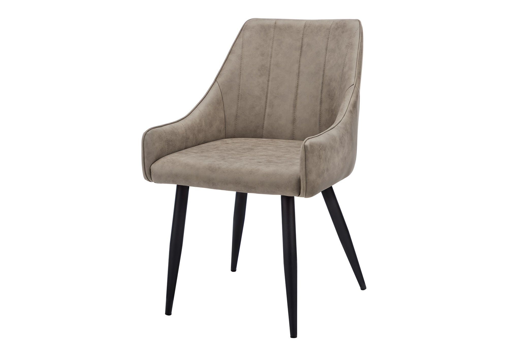 DINING CHAIR - 2PCS / 33""H / TAUPE FABRIC / BLACK METAL