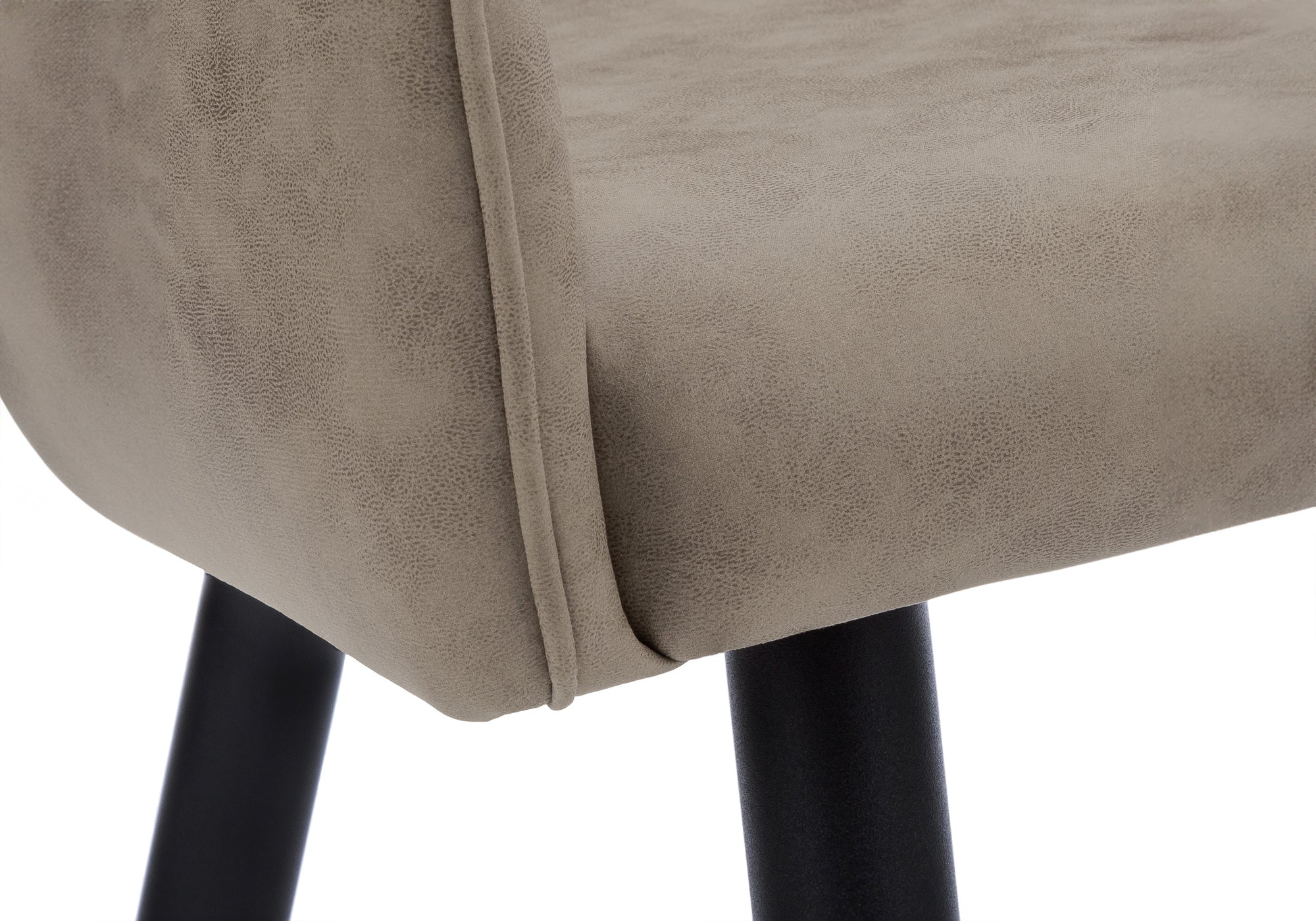 DINING CHAIR - 2PCS / 33""H / TAUPE FABRIC / BLACK METAL