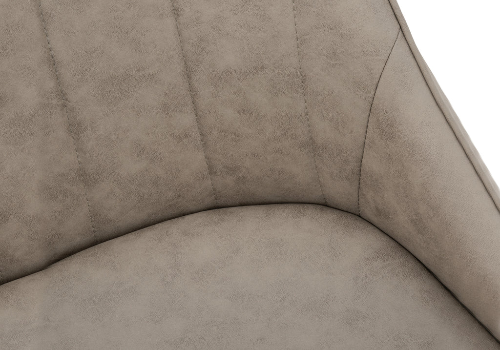 DINING CHAIR - 2PCS / 33""H / TAUPE FABRIC / BLACK METAL