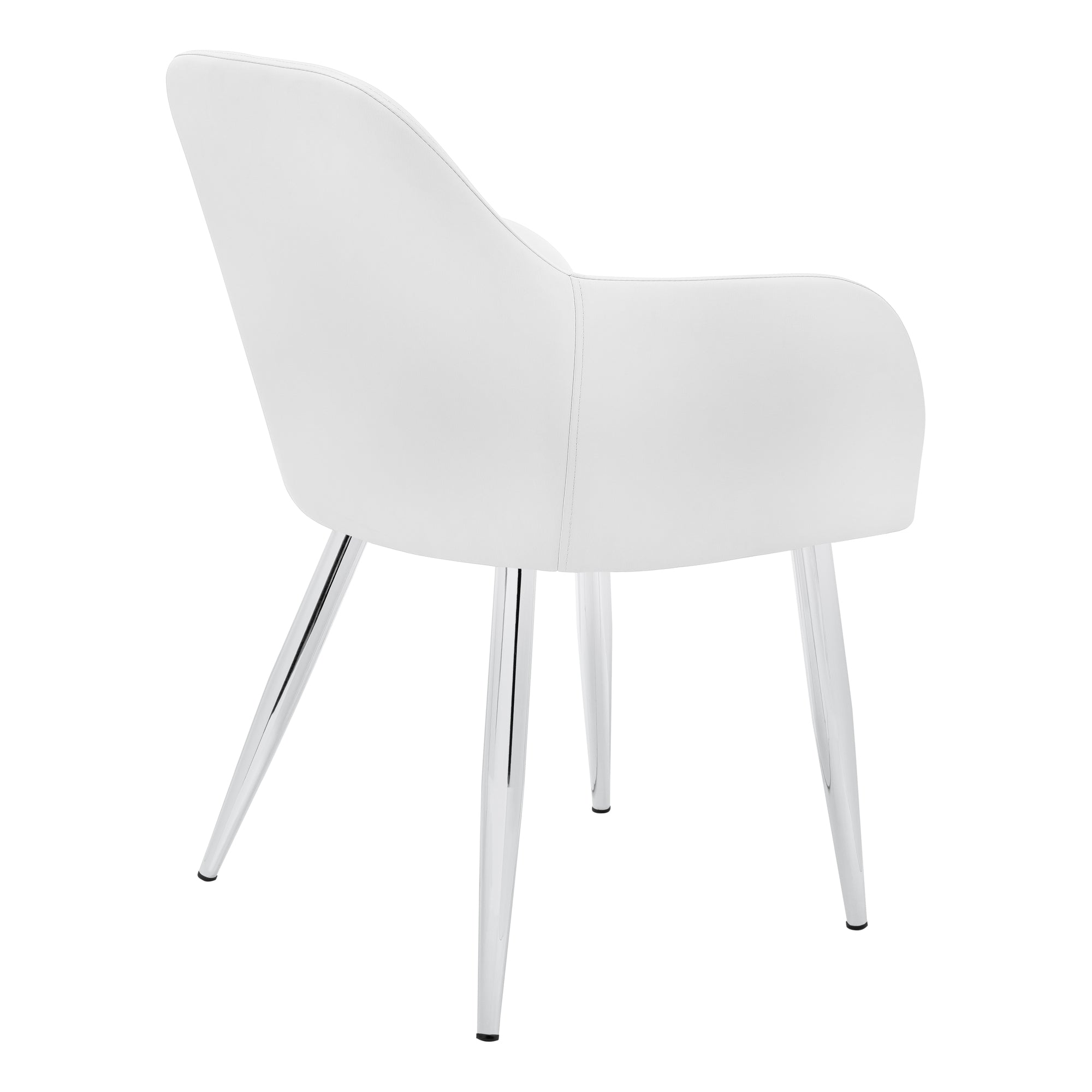 DINING CHAIR - 2PCS / 33""H / WHITE LEATHER-LOOK / CHROME