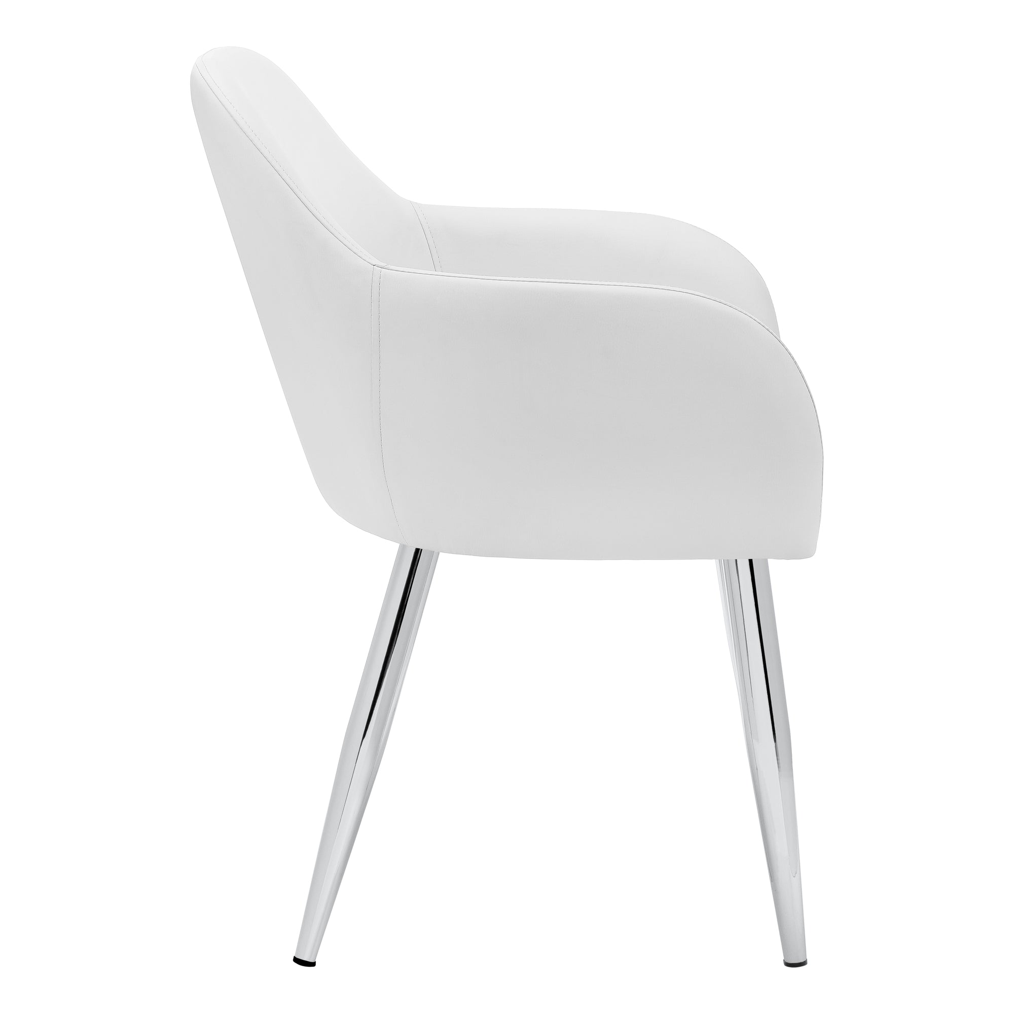 DINING CHAIR - 2PCS / 33""H / WHITE LEATHER-LOOK / CHROME