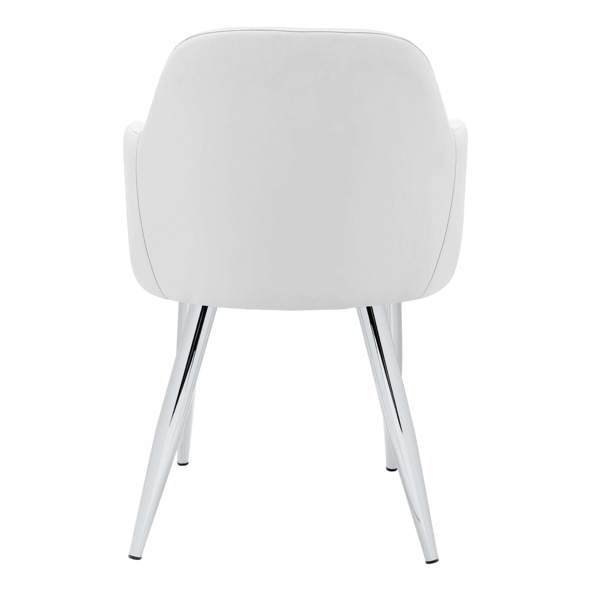 DINING CHAIR - 2PCS / 33""H / WHITE LEATHER-LOOK / CHROME