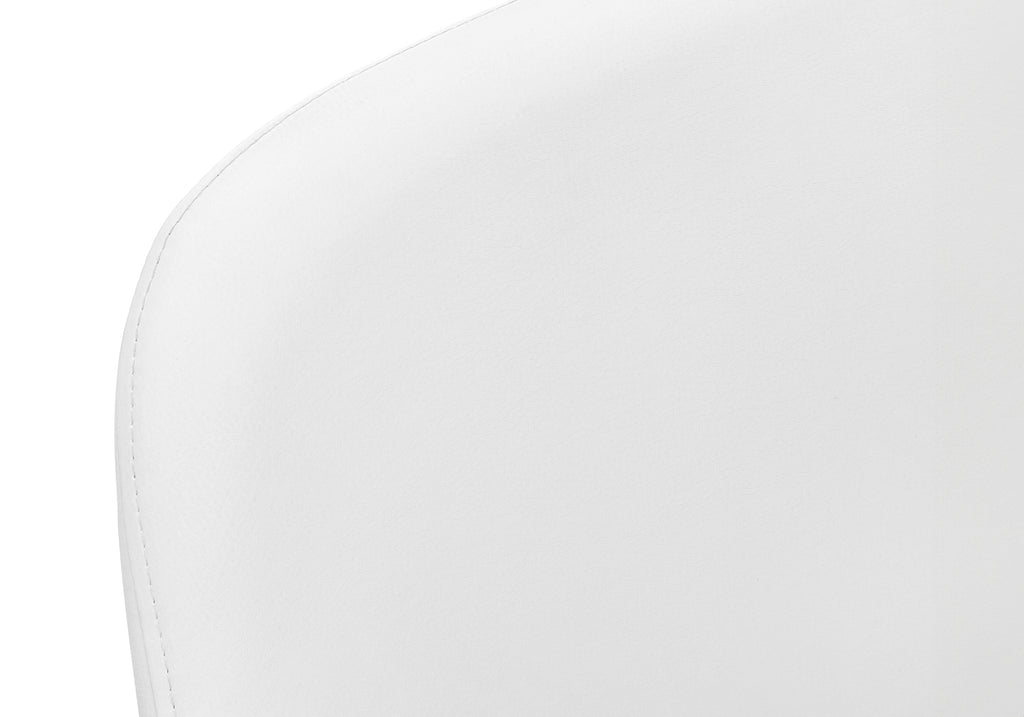 DINING CHAIR - 2PCS / 33""H / WHITE LEATHER-LOOK / CHROME