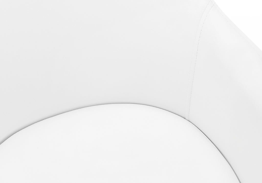 DINING CHAIR - 2PCS / 33""H / WHITE LEATHER-LOOK / CHROME