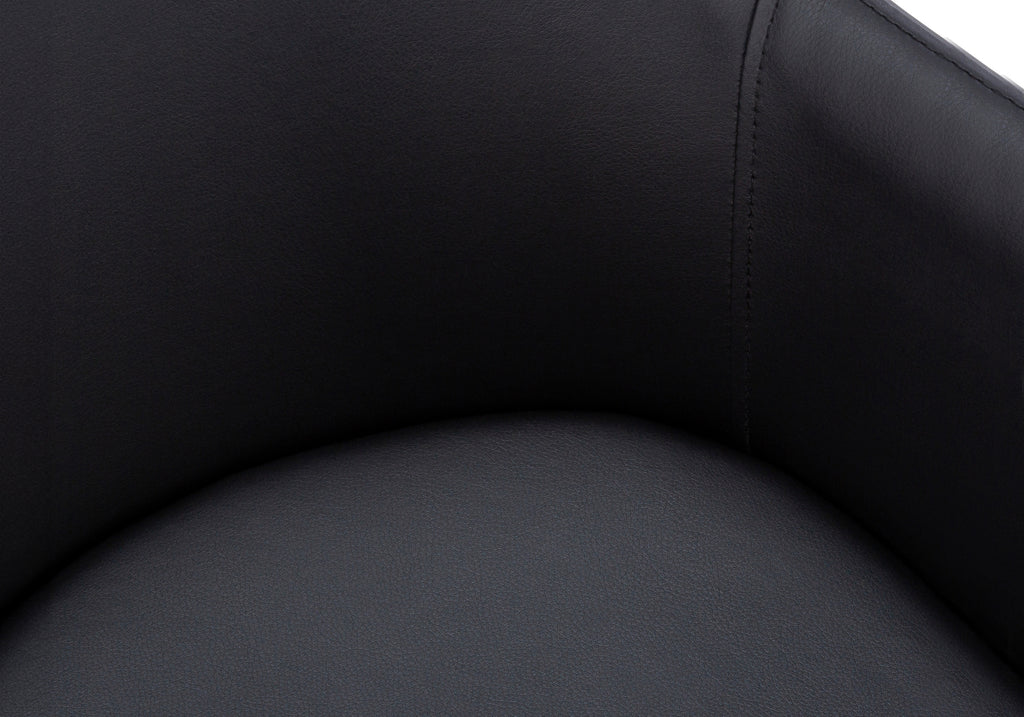 DINING CHAIR - 2PCS / 33""H / BLACK LEATHER-LOOK / BLACK