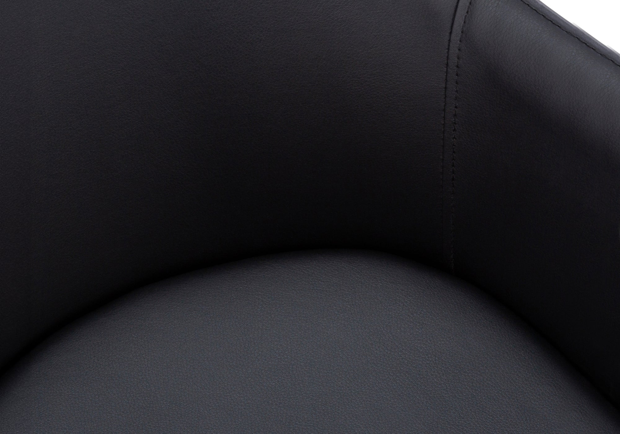 DINING CHAIR - 2PCS / 33""H / BLACK LEATHER-LOOK / BLACK