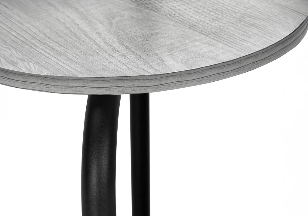 DINING SET - 3PCS SET / GREY TOP / BLACK METAL