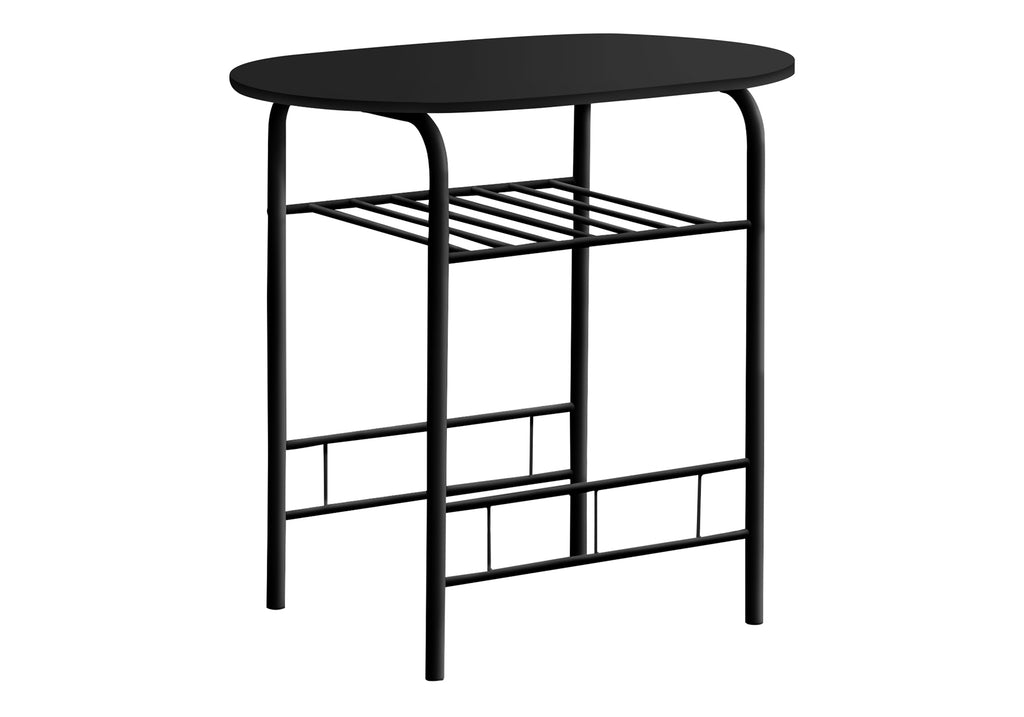 DINING SET - 3PCS SET / BLACK TOP / BLACK METAL