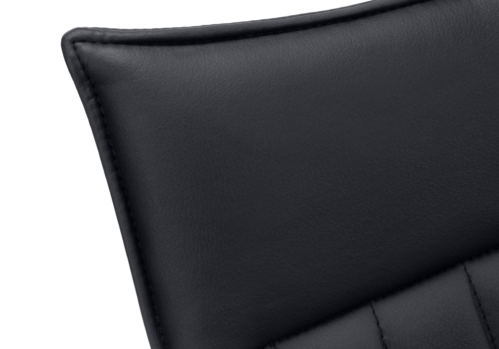 DINING CHAIR - 2PCS / 36""H / BLACK LEATHER-LOOK / CHROME