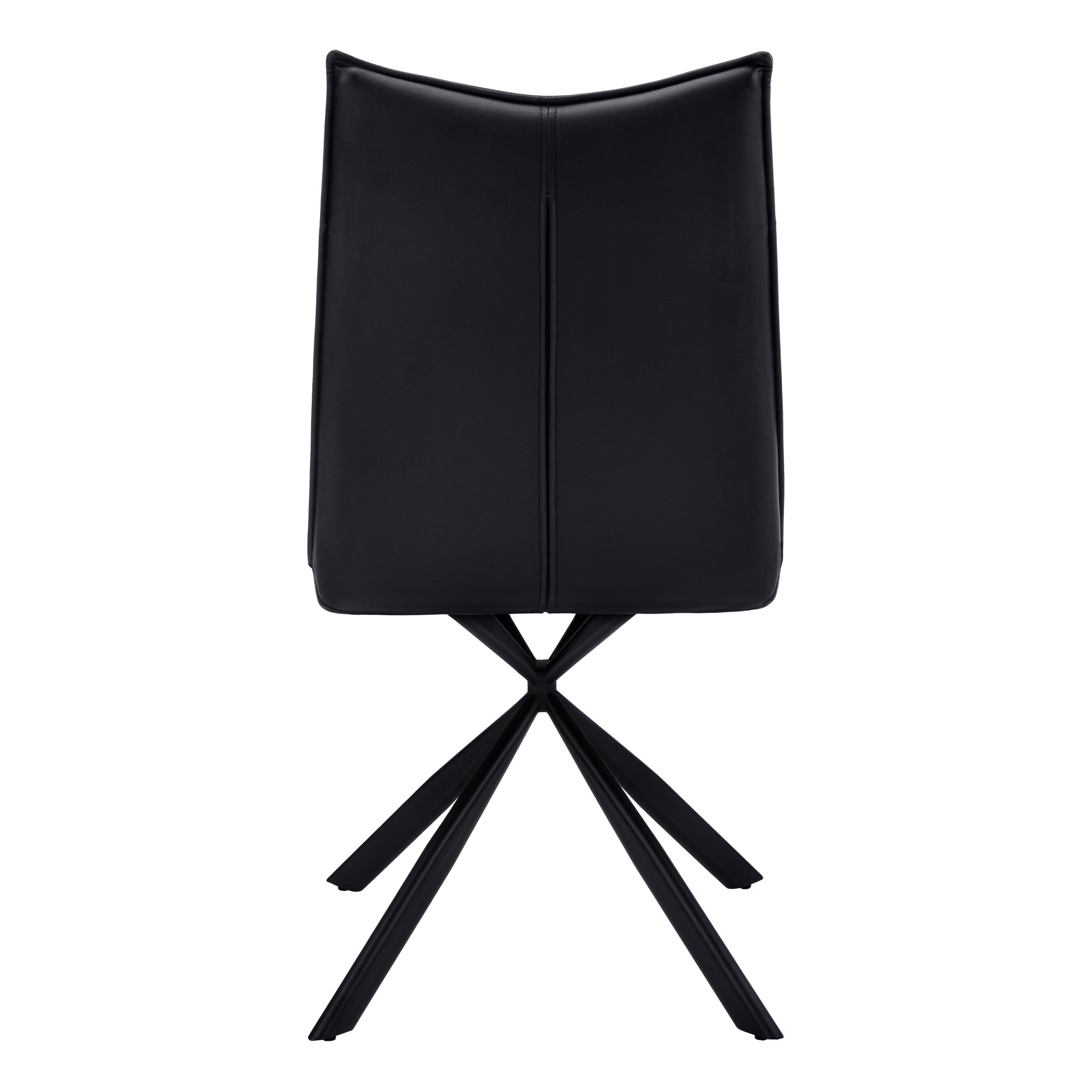 DINING CHAIR - 2PCS / 36""H / BLACK LEATHER-LOOK / BLACK