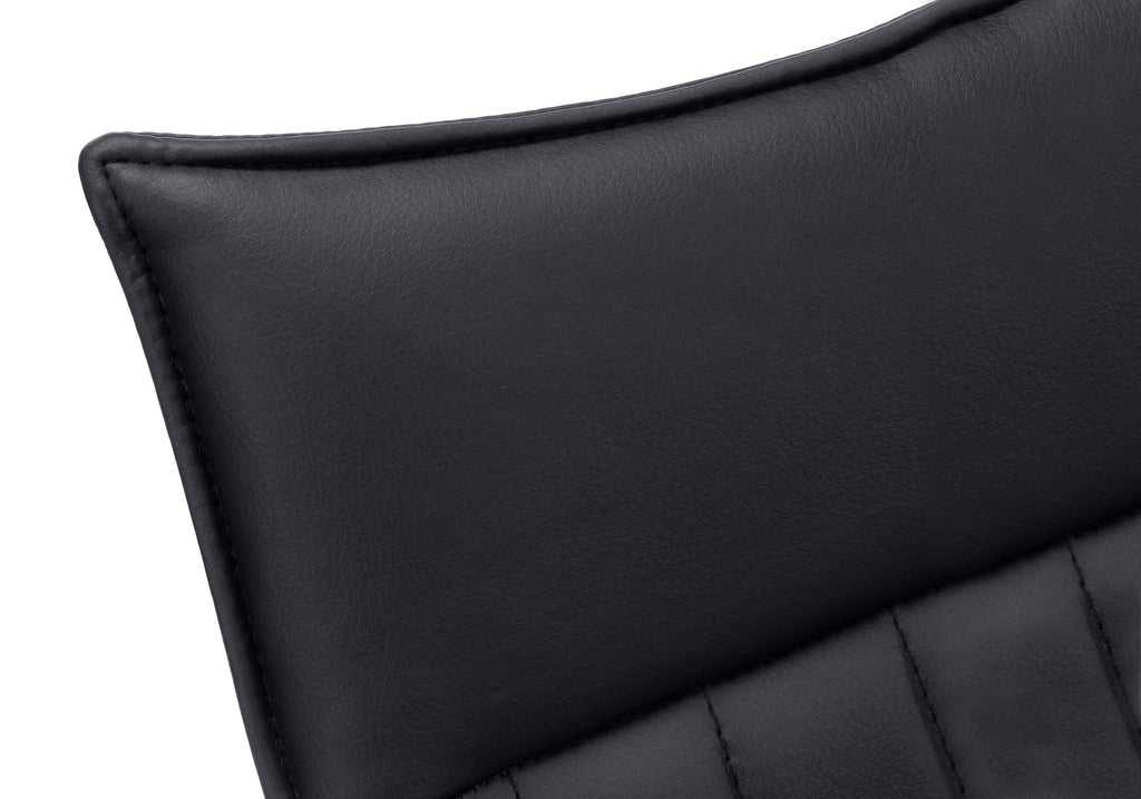 DINING CHAIR - 2PCS / 36""H / BLACK LEATHER-LOOK / BLACK
