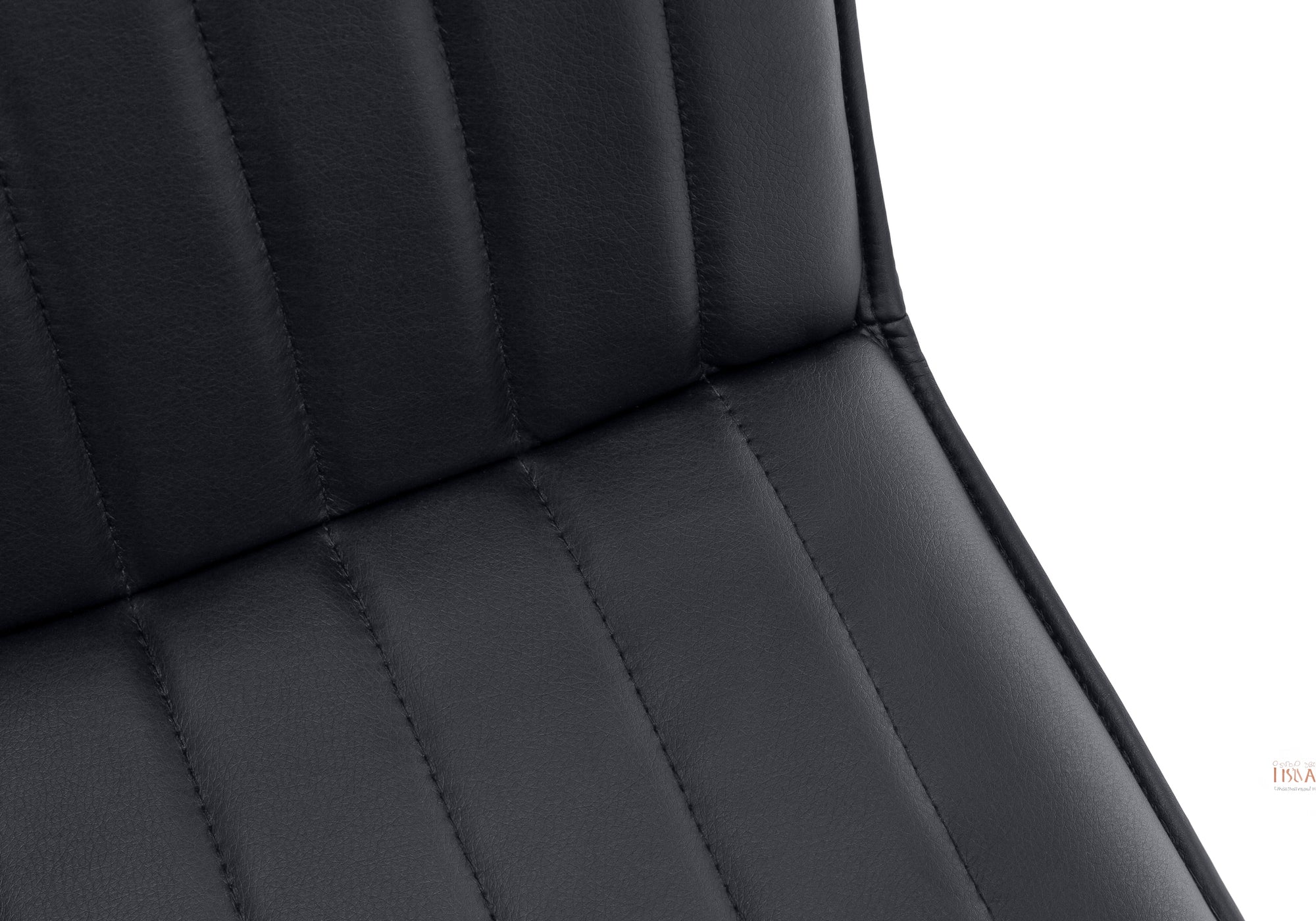 DINING CHAIR - 2PCS / 36""H / BLACK LEATHER-LOOK / BLACK