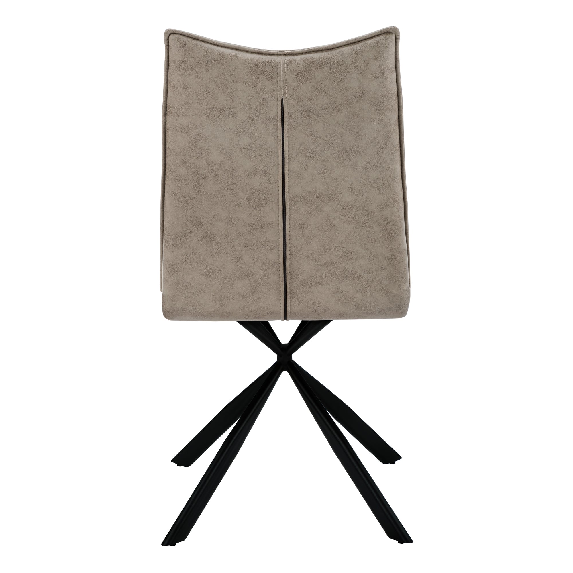 DINING CHAIR - 2PCS / 36""H / TAUPE FABRIC / BLACK METAL