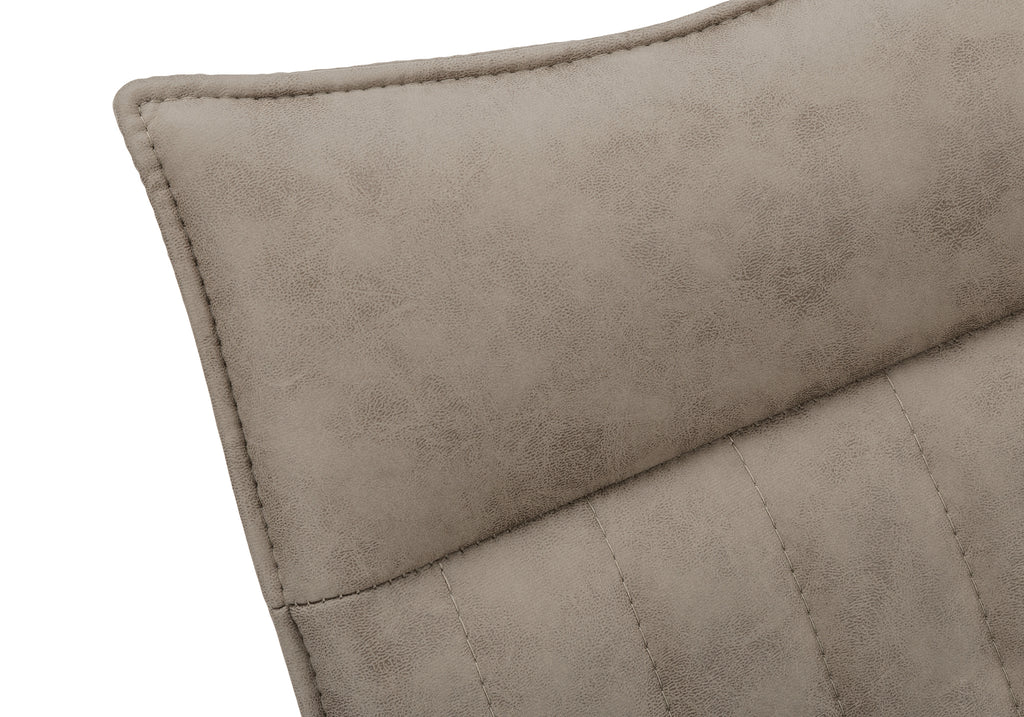 DINING CHAIR - 2PCS / 36""H / TAUPE FABRIC / BLACK METAL