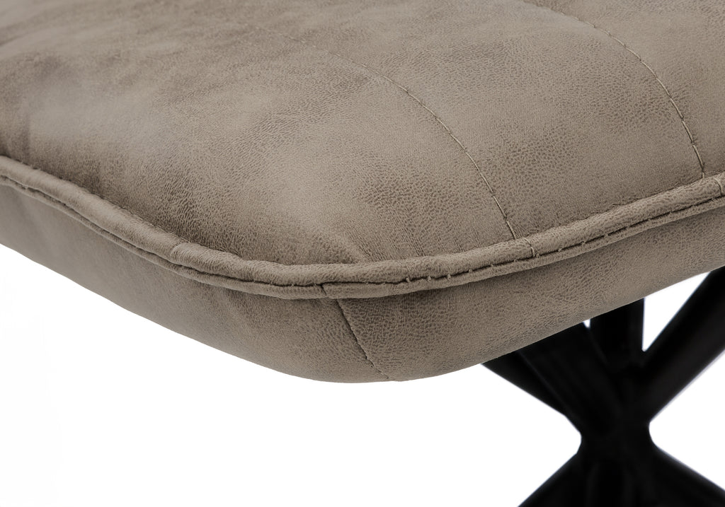 DINING CHAIR - 2PCS / 36""H / TAUPE FABRIC / BLACK METAL