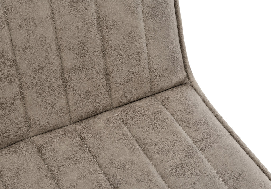 DINING CHAIR - 2PCS / 36""H / TAUPE FABRIC / BLACK METAL