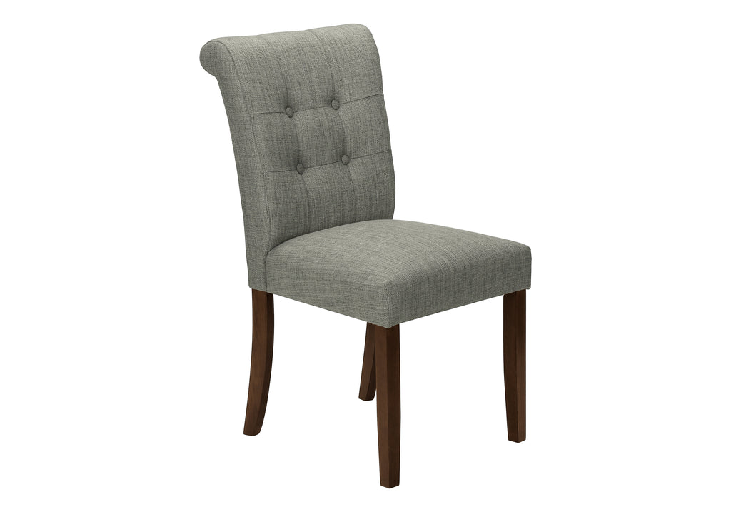 DINING CHAIR - 2PCS / 38""H UPHOLSTERED GREY FABRIC