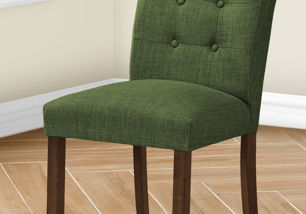 DINING CHAIR - 2PCS / 38""H UPHOLSTERED GREEN FABRIC